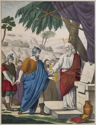 Josué nommé successeur par Moïse, illustration du catéchisme L