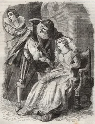 Sautant comme un furieux, attrapant le duc par son manteau... Reine de France Anne d