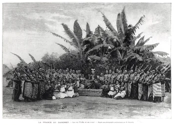 Le roi Toffa (r.1874-1908) et sa cour, Dahomey, 1892