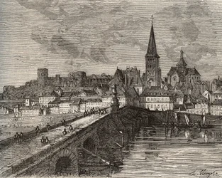 La Charité-sur-Loire - La Charité-sur-Loire - Nièvre, dans la région de Bourgogne - gravure dans « France illustrée : géographie, histoire, administration statistique » par V.-A. Malte-Brun. 1884