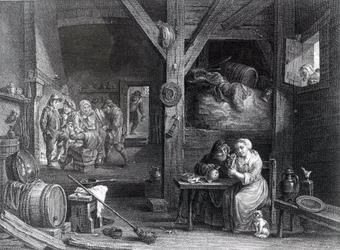 La Fumeuse, gravure de Jean Baptiste Patas d