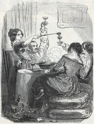 Le restaurant La Maison Dorée situé au 20, boulevard des Italiens dans le 9e arrondissement de Paris - Gravure dans « Tableau de Paris » par Edmond Texier 1852