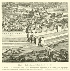 La deuxième porte Saint-Honoré, en 1450