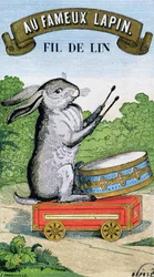 Étiquette pour la marque de fil de lin Au Fameux Lapin
