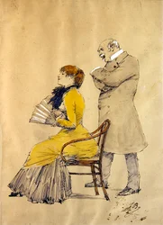Dame avec un éventail et un gentleman