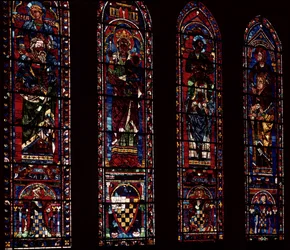 Vitraux en lancette du transept sud, c.1217-25