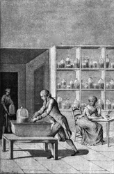 Lavoisier dans son laboratoire à l