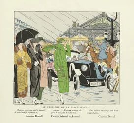 Le Probleme de la Circulation, from Art-Gout-Beaute, pub.1924(pochoir print)
