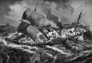 Le « Vauban », cuirassé français, perd son mât lors d