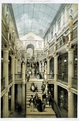 Le passage Pommeraye à Nantes - lithographie
