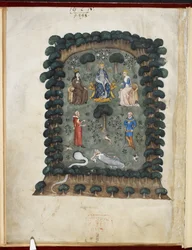 Le songe du vergier, attribué à Évrart de Trémaugon, Royal MS 19 C IV, f.1v