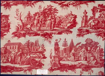 Les Saisons de la Collection Mayoux, 3e quart du 18e siècle, coton imprimé sur plaque de cuivre