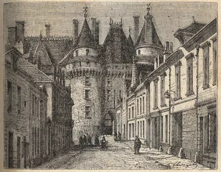 Les châteaux de la Loire : le château de Langeais (Indre-et-Loire) - gravure dans « Histoire de France » par Victor Duruy (1811-1894) - 1882