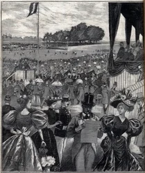 Les courses de Lyon - après le grand prix - gravure dans « Le Progrès illustré » de 1895