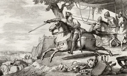 Lothaire (941-86) mène son armée au combat, de 