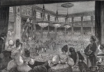 Louis-Philippe Ier prête serment en tant que roi devant la Chambre des députés, le 9 août 1830 - Révolution de 1830 : 