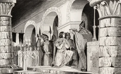 Louis III (863-82) et Carloman (865-84) couronnés ensemble, de 