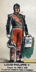 Louis Philippe 1er (1773-1850), roi des Français. Dans « Galerie des rois et reines de France et personnages illustres de 1643 à 1895 » image d