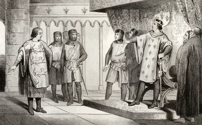 Louis VIII (1187-1226) le Lion reçoit un envoyé de son ennemi Henri III (1207-72) d