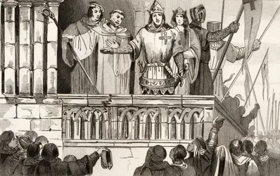 Louis VII (1120-80) le Jeune rassemble des soutiens pour la deuxième croisade en 1144, de 