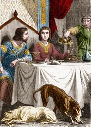 Louis VII le Jeune ou le Pieux (1120-1180) avec sa femme Aliénor d