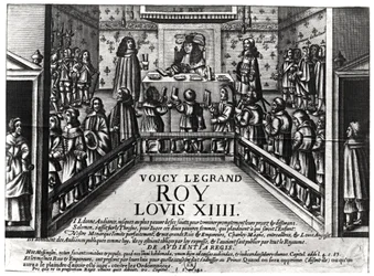 Louis XIV (1638-1715) rendant justice (xylographie)