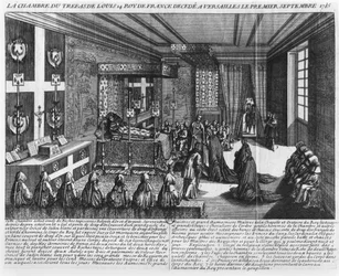 Louis XIV (1638-1715) sur son lit de mort à Versailles, 1er septembre 1715