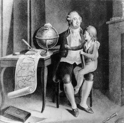 Louis XVI enseignant la géographie au Dauphin