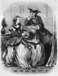 Louis XV et Madame de Pompadour, Jeanne Antoinette Poisson (1721-1764) (Marquise de Pompadour) - dans «Histoire de France» par L.-P. Anquetil