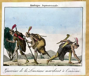 Indiens de Louisiane traquant leur ennemi, vers 1811