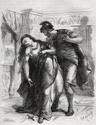 La mort de Lucrèce : Lucrèce, dame romaine du VIe siècle av. J.-C., victime de violence par son cousin Sextus Tarquin, fils de Tarquin le Superbe. Elle se suicide devant son mari, Lucius Tarquinius Collatinus