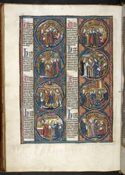 MS. Harley 1527, f.80v, miniatures de la Bible moralisée