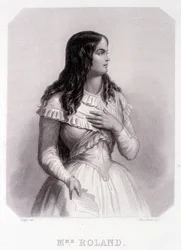 Madame Roland (ou Roland de la Platière, Jeanne Marie ou Monon Philipon), femme politique française (1754-1793) - gravure