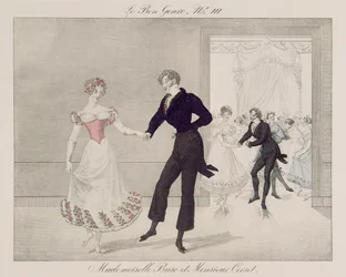 Mademoiselle Busc et Monsieur Corset, planche 111 de Le Bon Genre, c.1810