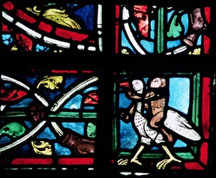 Homme chevauchant un oiseau, XIIIe siècle