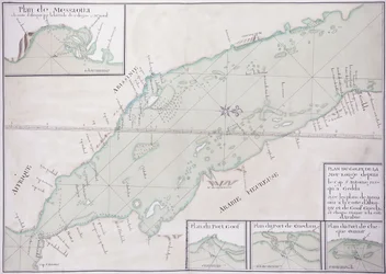 Carte manuscrite de la partie sud de la mer Rouge, de la Corne de l