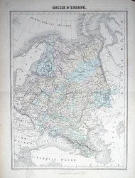 Carte représentant la Russie européenne, c.1840 (gravure en couleur)