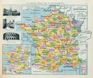 Carte de France, vers 1914