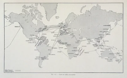 Carte des câbles sous-marins dans le monde - dans « À travers l