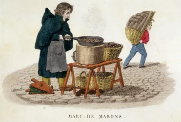 Marchand de châtaignes - gravure