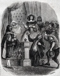 Marie de Médicis (1573-1642), reine de France et régente du royaume pour son fils, dormant dans son lit - Marie de Médicis, deuxième épouse du roi Henri IV de France, de la maison de Bourbon, régente pour son fils, La régente montrant son fils, Louis XIII 