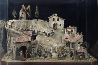 Scène de village mécanique