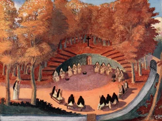 Méditation des Solitaires de Port-Royal, copie par M. Charles Sanlaville, illustration de Histoire de la Nation Française, par Gabriel Hanotaux, 1924