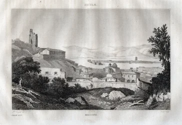 Messine - Sicile - Gravure de « L