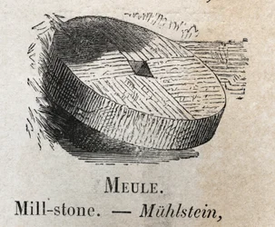 Meule dans "le vocabulaire illustre les mots communs" par Armand Le-Brun. 1890