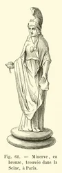 Minerve, en bronze, trouvee dans la Seine, a Paris (engraving)