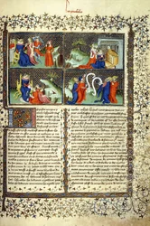 Miniature illustrant le Jugement des Mères, l