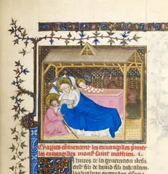 Miniature avec Nativité du Christ, vers 1403-1404 (détail de BL6425489)