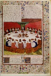 Apparition du Saint Graal, de la Quête du Saint Graal, vers 1470