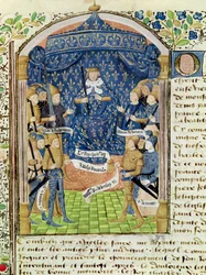 Charles VII (1403-61) entouré de sa cour et Jeanne d